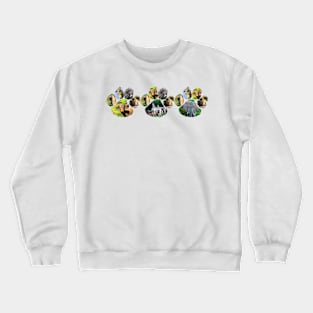 African Wildlife Lion pawprint Trio Collage Crewneck Sweatshirt